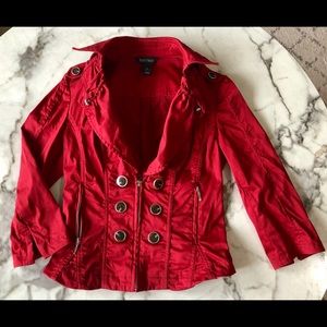 White House Black Market Red Jacket Blazer 2
